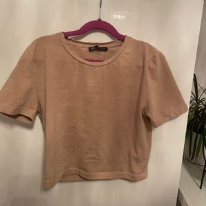 Zara beige coloured crop top